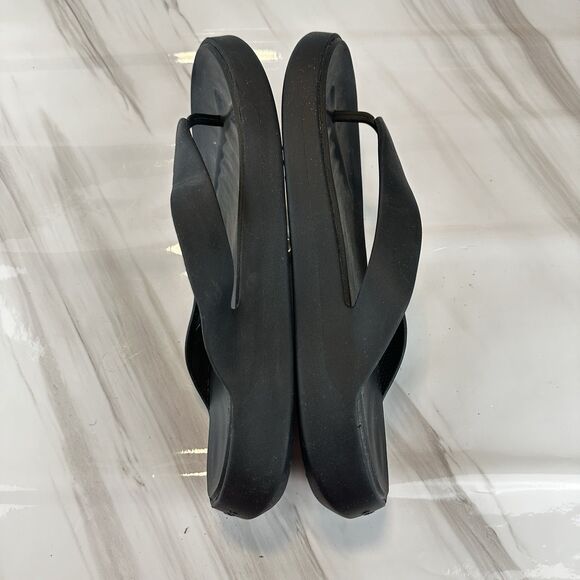 Crocs Getaway Women's Platform Sandals Size 9 Black Slip-On Thong Flip Flop - Picture 6 of 11